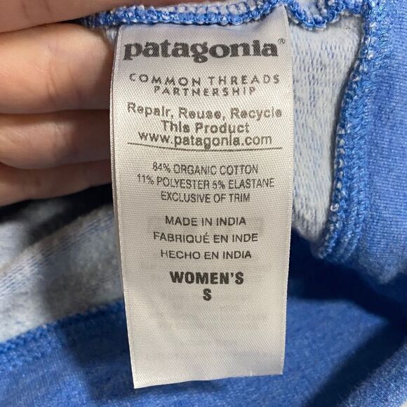 Patagonia Blue Pink Logo Organic Cotton Zip Hoodie Size Small - Picture 11 of 12